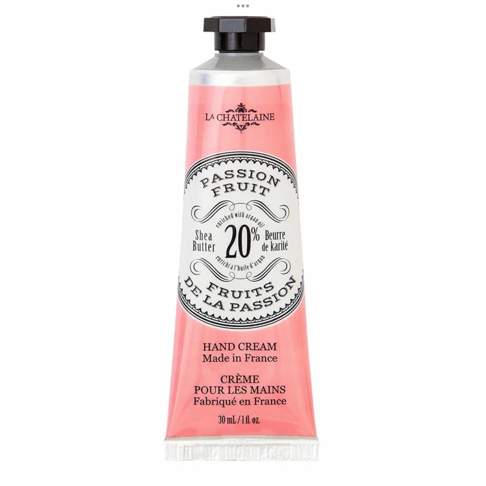 La Chatelaine 20% Shea butter hand cream passion fruit travel size 1 oz France
